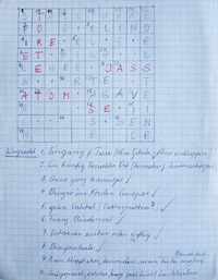 Ein handgeschriebenes Kreuzworträtsel von meiner Grossmutter